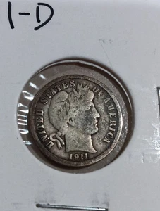 Silbermünze Barber Dime 1911-D Artikel N13S4 - Bild 1 von 4