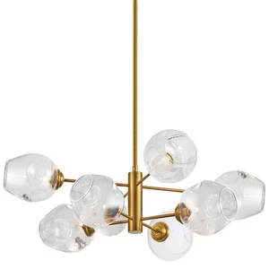 Dainolite ABI-268P-SP Abii 8 Light 26"W Chandelier - Vintage Bronze / Clear - Picture 1 of 5