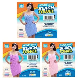 Mikrofaser Wickelhandtuch für Bad Strand Pool Fitnessstudio Spa Kleid Stil schnelltrocknend - Bild 1 von 18