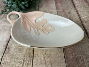 Vintage Lenox cremefarbene Eichelschale, Süßigkeiten- oder Nussschale mit Goldrand - Bild 1 von 4