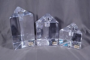 Lot of 3 Simon Pearce Woodbury Triangle Candlestick Holders 5349 5351 5353 - Picture 1 of 8