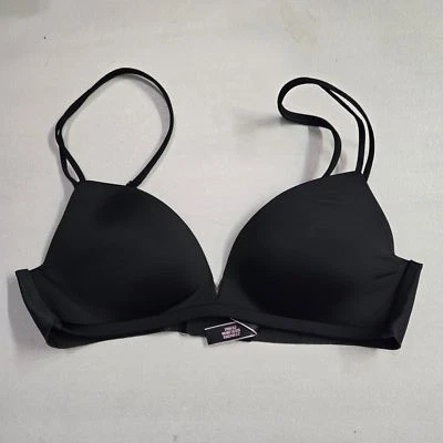 Victoria's Secret Women Bra 32B Black T Shirt Padded Wireless Strap - Image 1 of 4