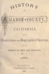 1881 AMADOR County California CA, Historia y Genealogía Ancestros Familia DVD V95 - Imagen 1 de 2