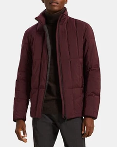 NEW Theory Down Puffer Jacket Dark Amaranth City Poly M07540R $425 MSRP Size L - Picture 1 of 7