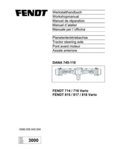 Fendt Axle DANA745 110 714 716 815 817 818 Vario Workshop Manual Delivered Today - Picture 1 of 4