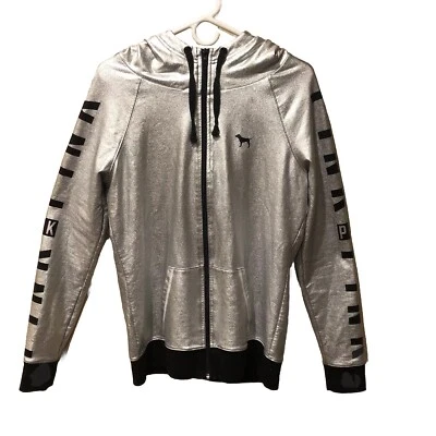 Chaqueta con Capucha Metálica Victoria's Secret Rosa Desfile de Moda Talla M Foto 1 de 4