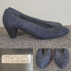 Gabor Womens Heels Blue Leopard Print Heels Soft And Smart Size 6 - Picture 1 of 12