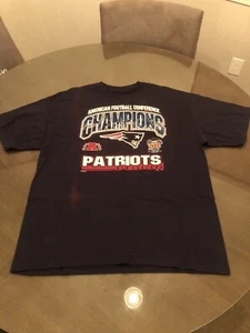 Vintage 90s New England Patriots 1996 NFL AFC Champions T Shirt Mens XXL - Picture 1 of 5