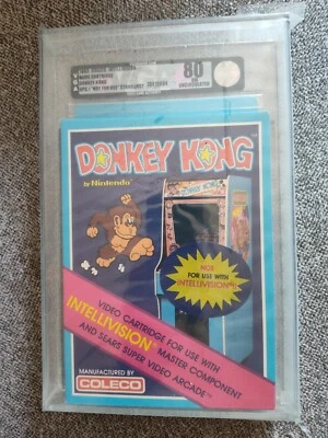 VGA 80U 1983 Intellivision Donkey Kong w rare sticker "not for Intellivision II" - Image 1 of 3