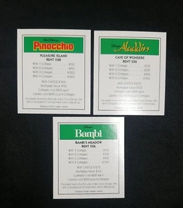 Monopoly 2001 Disney Edition Green Properties Aladdin Pinocchio Bambi Parts - Picture 1 of 5