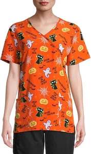 ScrubStar Women's Mock Wrap Top Creep IT Real  ( XL ) - Picture 1 of 1