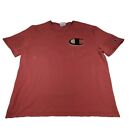 Herren Vintage Champion Reverse gewebt lachsrosa T-Shirt Fuzzy Logo Gr. L