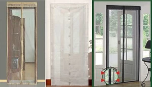 Malla de puerta con pantalla a presión magnética fijación automática mosca insecto red negro blanco  - Imagen 1 de 7
