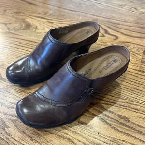 Earth Spirit Mules Womens 9 Brown Leather Clogs Slip On Shoes Classics Emma - Picture 1 of 8