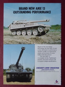 12/1986 PUB CREUSOT LOIRE CHAR AMX 13 CARRO TANK PANZER ORIGINAL AD - Bild 1 von 1