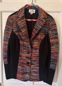 NWT Joseph Ribkoff Colorful Rainbow Textile Yarn Artsy Blazer Jacket 10 - Picture 1 of 9