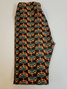 LuLaRoe One Size Leggings OS Black Green Abstract - Picture 1 of 7
