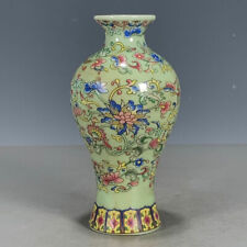 Jingdezhen Porcelain Ceramic Green Glaze Pastel Vase Qing Dynasty Qianlong
