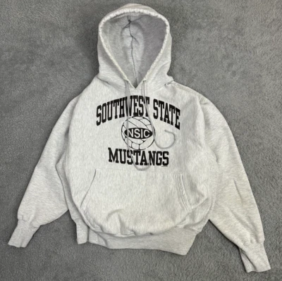 Sudadera con Capucha Gris Tejido Inverso Vintage SMSU Champion Adulto Talla Grande Foto 1 de 4