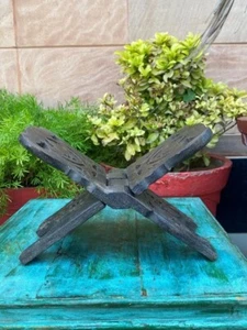 1800's Antique Wooden Hand Carved Floral Jali Cut Holy Book Stand Book Rehal - Picture 1 of 11