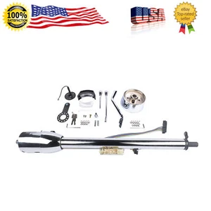 32" Universal Automatic Stainless Tilt Steering Column w/9 Hole Adapter Chrome - Bild 1 von 12