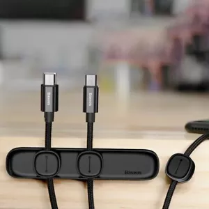 USB Charge Cable Holder Desk Cable Clips Organizer Cord Management - Picture 1 of 9
