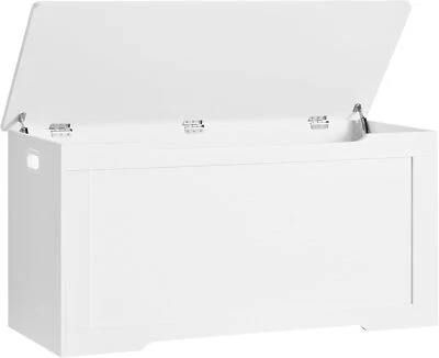 "Cofre de almacenamiento de 29,5"", banco de almacenamiento de ratán con almacenamiento, caja de juguetes con 2 bisagras" Foto 1 de 4