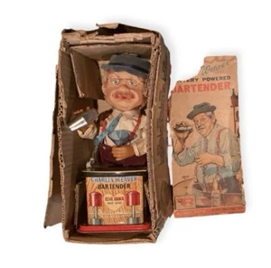 VTG 1962 Rosko Battery Operated Charlie Weaver Bartender With Original Box - Picture 1 of 7