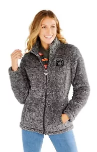 Disney Parks Mickey Mouse Fleece Sherpa Jacke mit Reißverschluss D Logo grau Erwachsene XL NEU - Bild 1 von 3