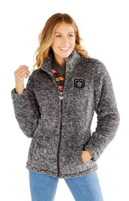 Chaqueta polar Sherpa de Mickey Mouse de los parques de Disney con cremallera logotipo D gris adulto XL NUEVA Foto 1 de 3