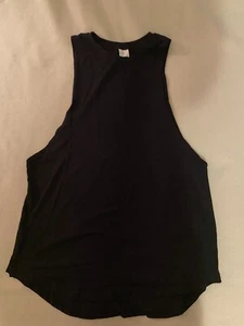 Unbranded Mens Large Black deep sleeveless tank top NWOT flat hem deep arms - Picture 1 of 2