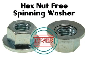 (5Pieces) M8-1.25 Coarse Thread Free Spinning Washer Zinc Hex Nut 19mm Od - Picture 1 of 3