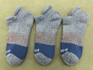 3 pairs bombas Youth Tri-Block Marl Ankle Sock (8-11 years old) Size Y blue - Picture 1 of 2