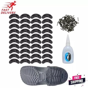 Heel Plates Shoe Heel Taps Sole Heel Repair Pad, Rubber Pads,40 PCS Black Aps Ti - Picture 1 of 6