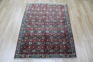 ANTIGUA ALFOMBRA PERSA TAB'RIZ HECHA A MANO DE DISEÑO FLORAL 145 X 105 CM  - Imagen 1 de 7