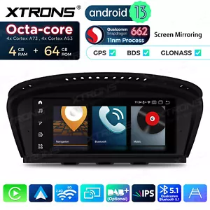 Android 13 Retrofit 64GB Car Play GPS Stereo Navi For BMW 3/5er E60-E64 E91-E93 - Picture 1 of 17