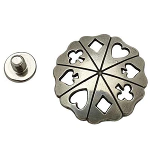 4 Pack Playing Card Suit Screw Back Conchos - 1" - Picture 1 of 4