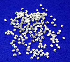 Schmuckherstellung Zubehör silberfarbene Perlen Blume Strass - Bild 1 von 5