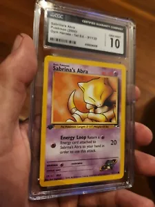 CGC 10 GEM MINT Sabrina's Abra 91/132 1st Edition Gym Heroes Pokemon Card WOTC - Picture 1 of 3