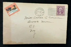 Antike Briefumschläge 1933 3 Cent Washington Briefmarken Hüllen New York USA Brook Haven - Bild 1 von 3