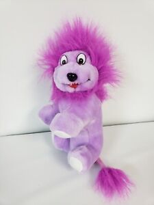 Vintage purple dog plush stuffed toy 9in long