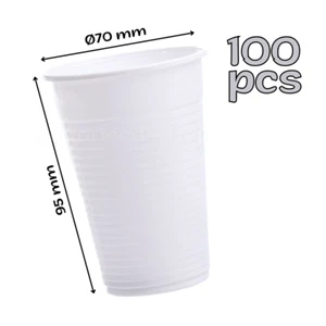 Disposable Plastic Cups Drinking Glass 200ml for Party / 100 pcs - Picture 1 of 3