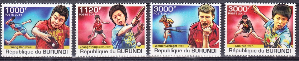 W BURUNDI 0976-979 TENNIS TABLE CHAMPIONS - Image 1 of 1