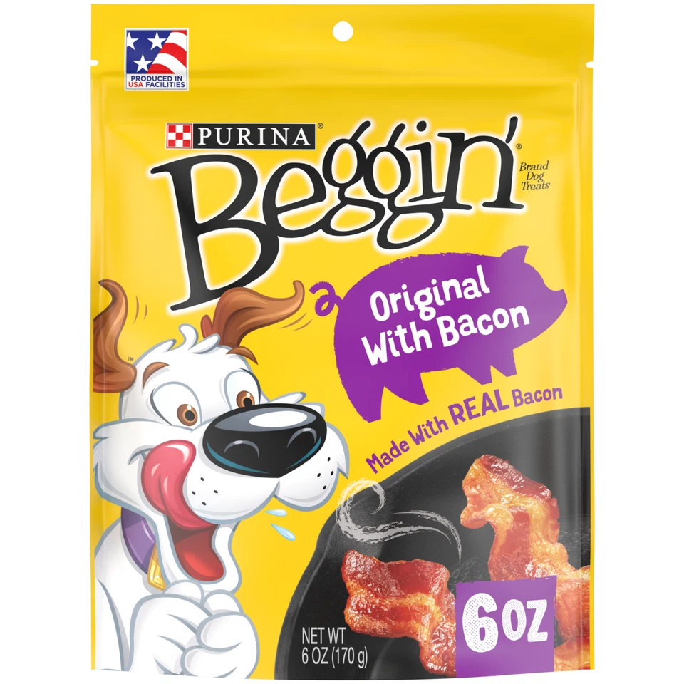 PURINA BEGGIN STRIPS DOG PET SNACKS TREATS BACON FLAVOR 6 OZ EACH (1) - Image 1 of 1