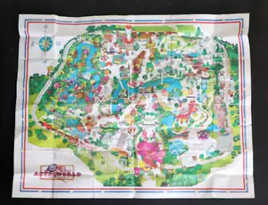 Mapa del parque de atracciones Astroworld 1976 de colección Houston Texas 29 x 23 - Imagen 1 de 12
