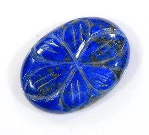 15 Ct Top Natural Blue Lapis Lazuli Carving Oval Cabochon Gemstone NZ=055 - Picture 1 of 6