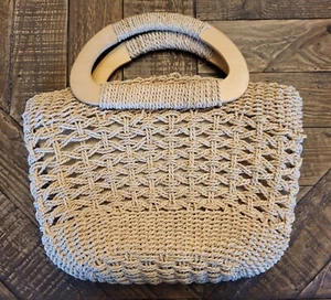 White Stag 100% Wheat (TRIGO) Straw Beach Boho Tote Purse Handbag 12" x 8" - Picture 1 of 11