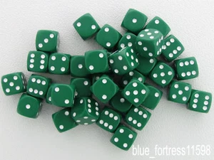 JUEGO DE 36 DADOS VERDES Y BLANCOS CHESSEX opacos 12mm - Imagen 1 de 2