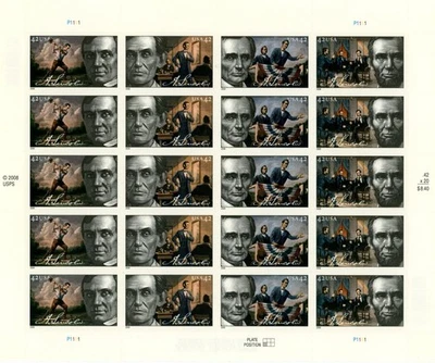 2008 A. Lincoln 42cents Twenty Stamps Forever Self-adhesive Stamps Brand New - Image 1 of 2