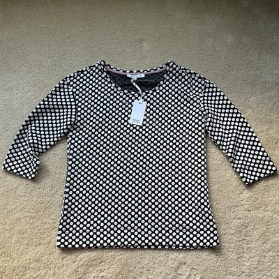 Nuevo con etiquetas Top Pullover Rosa + Oliva Para Mujer Negro Blanco Lunares - Talla S - Elástico Foto 1 de 4